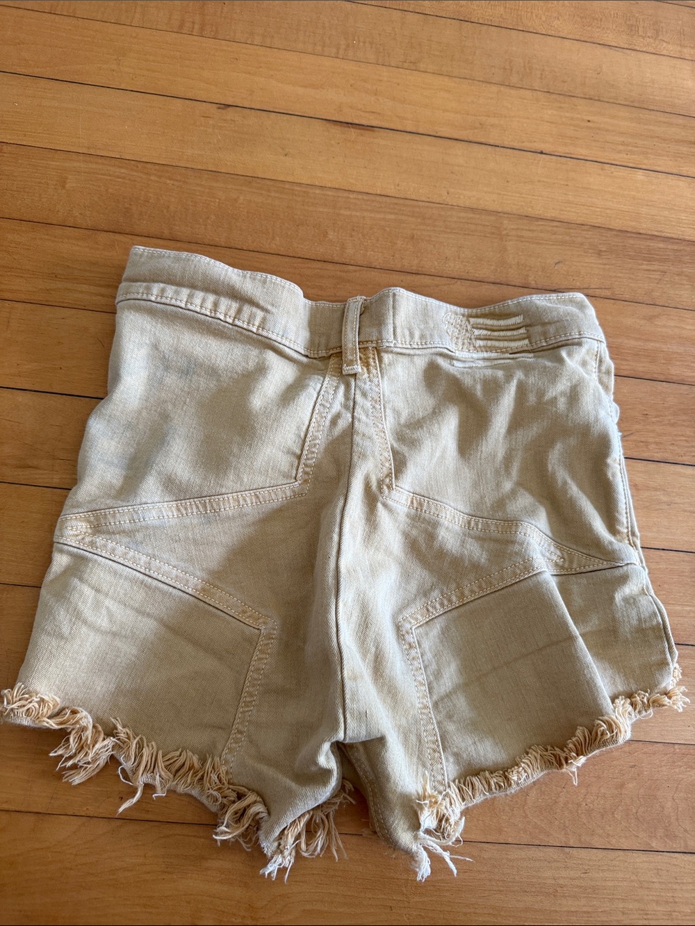 REVICE Yellow Frayed Hem Women's Denim Shorts